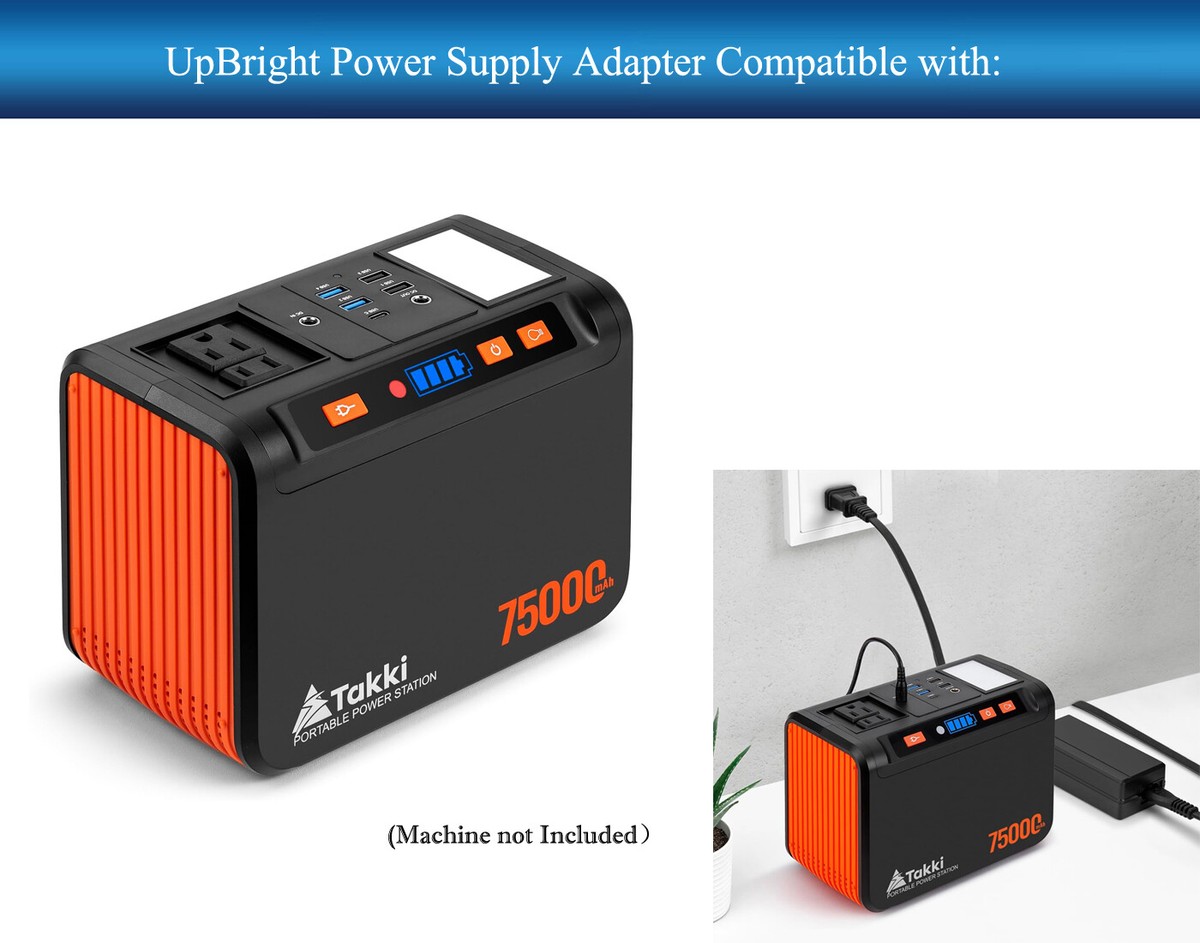 AC/DC Adapter For Takki 75000mAh Portable Power Station 277Wh S811