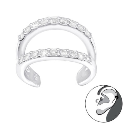 O&S  Ohrklemme  Silber 925  Ear Cuff Ohrring ohne Loch tragbar Zirkonia Geschenk