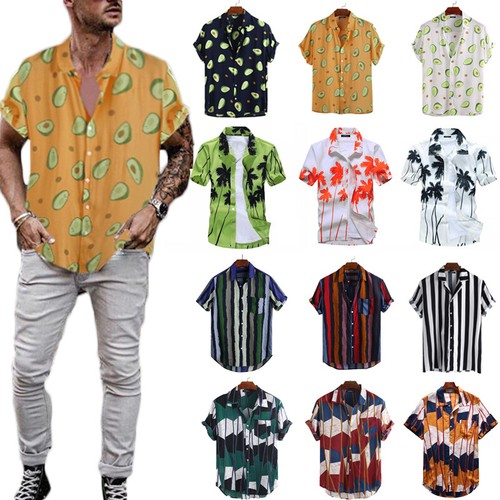 Men's Hawaiian Floral T Shirt Summer 