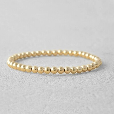Gold Filled 5mm Round Beads Beaded Bracelet Layering Minimalist Women Bracelet