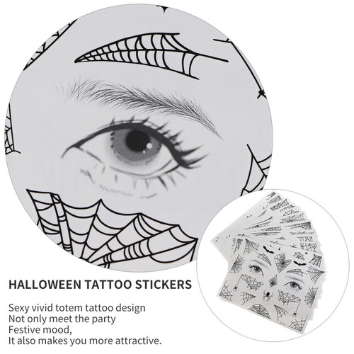 12 Sheets Spinnennetz -Gesichtsaufkleber Temporäre Tattoos Tätowierung - Bild 2 von 12