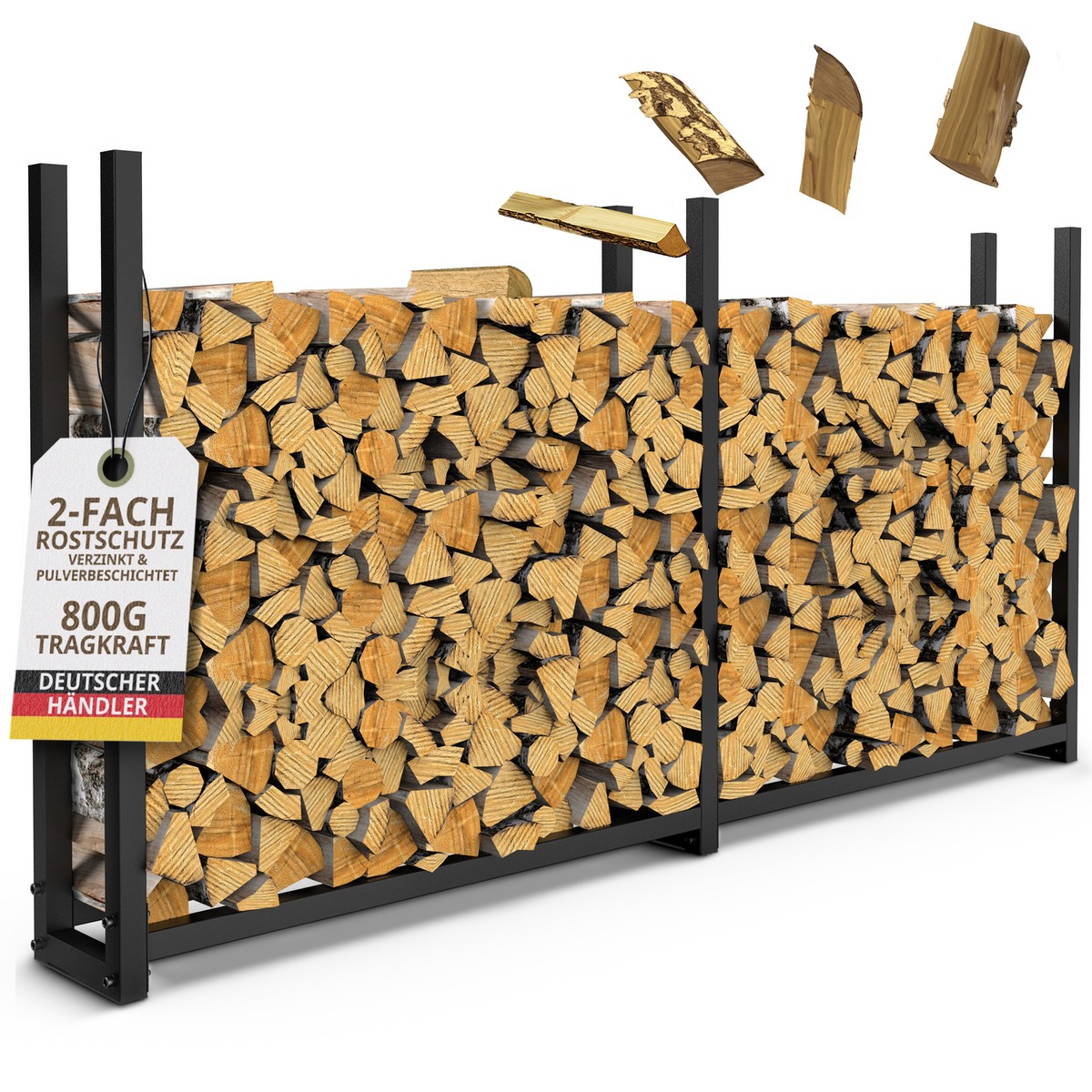 Kaminholzregal Metall Brennholz Regal aussen Stapelhilfe VERZINKT Feuerholzregal