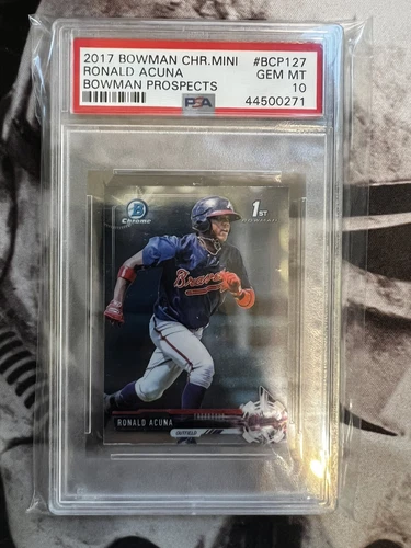 2017 Bowman Chrome MINI Ronald Acuna Jr 1st Bowman #BCP127 RC PSA 10 GEM MINT