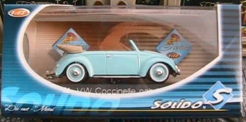 VW VOLKSWAGEN COCCINELLE CABRIOLET 1950 SOLIDO 1/43 (Käfer) BLEU CIEL