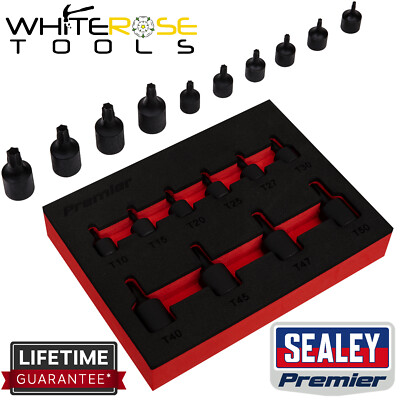 Sealey Impact Socket Bit Set 1/4'' & 3/8'' Drive Premier Low Profile TRX-Star* 