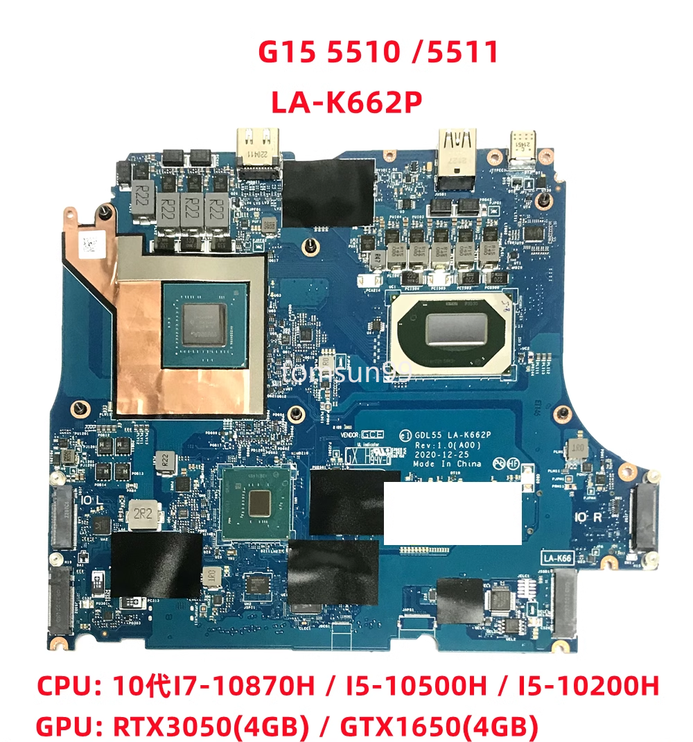 LA-K662P for Dell DELL G15 5510 Motherboard i5/i7 CPU GTX1650