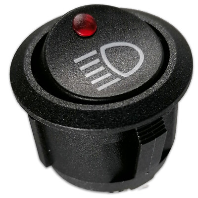 Mini Wippschalter 12V 20A LED Rot Fernlicht Symbol SPST ON-OFF Flachstecker KFZ