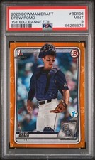 2020 Bowman Draft 1st Edition Drew Romo Orange Foil /25 • #BD106 • PSA 9