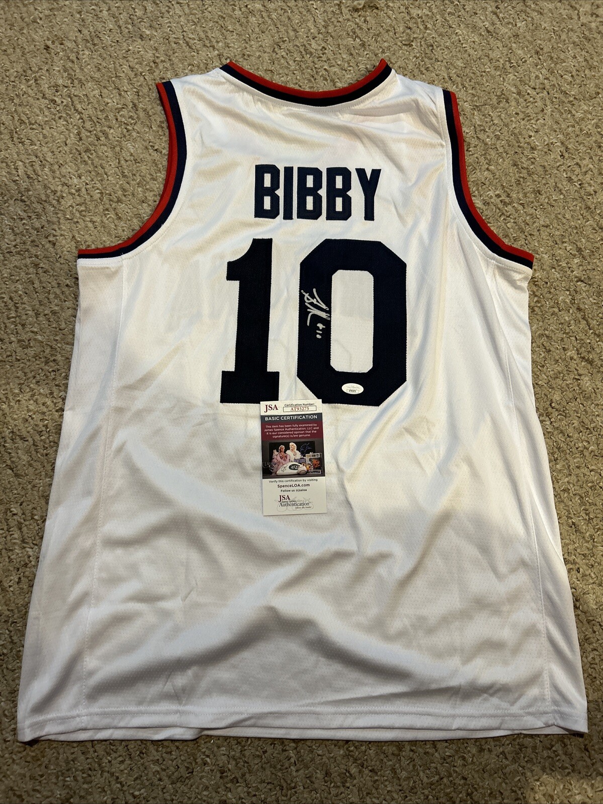 Mike Bibby Autographed Signed Arizona Wildcats - JERSEY JSA COA NBA STAR 