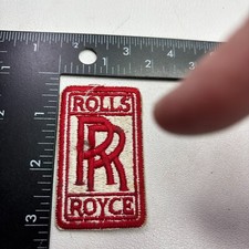 Vtg c 1980s HOLE IN IT BAD CONDITION Rolls Royce Embroidered Sew-On Patch 54D7
