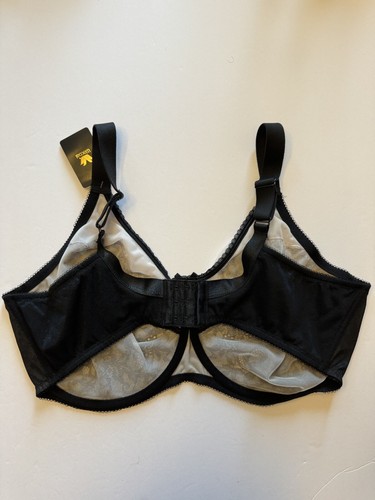 NWT Wacoal Women's 44G Retro Chic Full Figure Underwire Bra 855186 Black - Picture 2 of 3