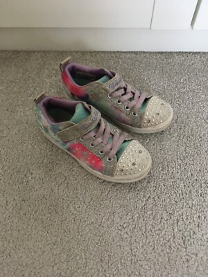 Skechers Twinkle Toes Light Up Girls Size 11 Trainers Kids Shoes