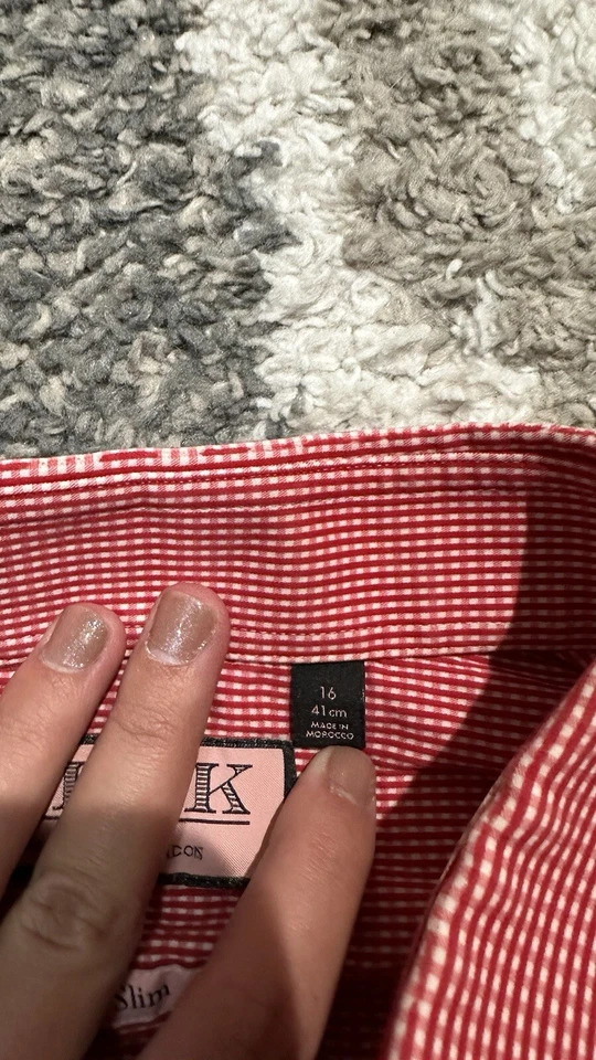 Thomas Pink, Plaid Super Slim, Dress Shirt, 16 41cm - Image 3 of 4