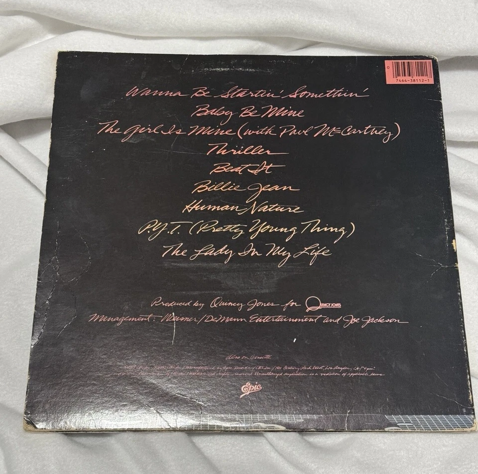1st Press Misprint Error 1982 Michael Jackson Thriller QE38112 LP RARE Vinyl - Image 2 of 4