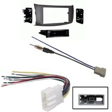 Double/Single DIN Car Stereo Gray Dash Install Kit for 2013-2019 Nissan Sentra