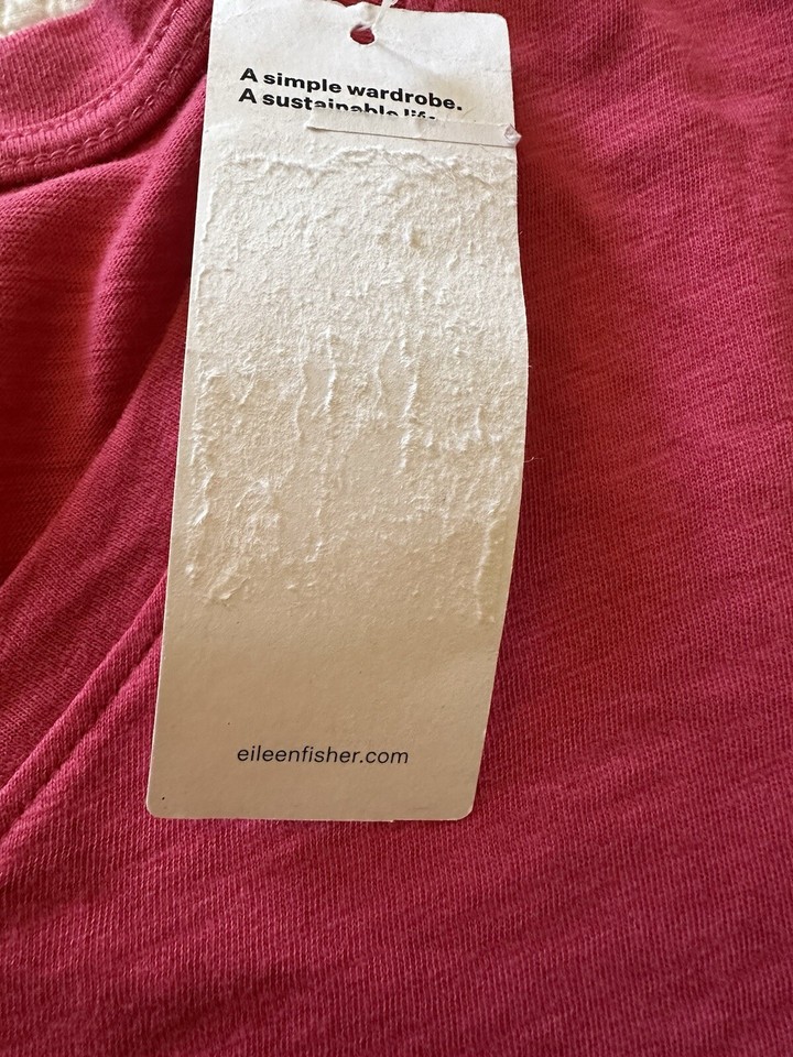 NWT Eileen Fisher Women’s Top Size XL Organic Cotton Slubby Jersey V