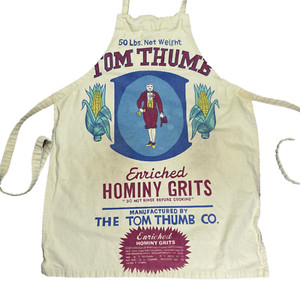 Tom Thumb Co. Hominy Grits Apron VTG Advertising  Enriched