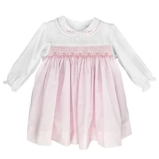 NWT Petit Ami Pink Long Sleeve Smocked Dress 12 Months 12M Baby Girls Infant