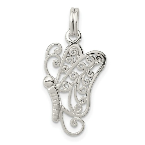 Fine 925 Sterling Silver Filigree Butterfly Charm Pendant - Handmade In USA, Gift Box Included - View #7