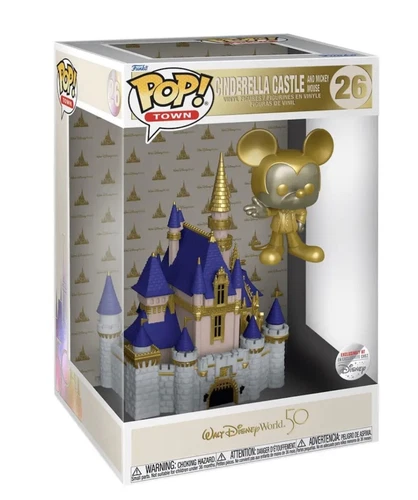 Shop Disney 50th Anniversary Cinderella Castle Gold Mickey Funko Pop! Town #26