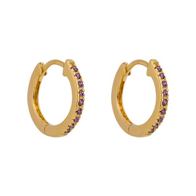 Amethyst Creolen 9 kt Gelbgold vergoldet gepunzt nagelneu verpackt