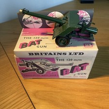 Rare Vintage Britains 9720, 120mm Battalion Anti Tank Gun (BAT) in Britains Box