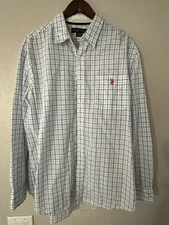 Us Polo Button Down White Blue Stripes  Button Down Size XL
