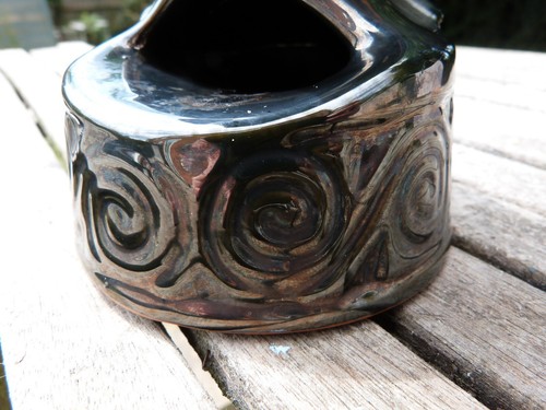 VINTAGE 1950s CERAMIC NOVELTY ASHTRAY LUSTRE GLAZE VINTAGE AMERICANA - Picture 7 of 13