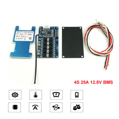 4S 25A 12.8V LiFePo4 Battery BMS Battery Protection Board Common Port w/Balance