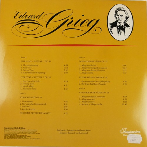 Edouard van Remoortel Edvard Grieg Impression Club Edition 384057 LP-9960 - Bild 3 von 3