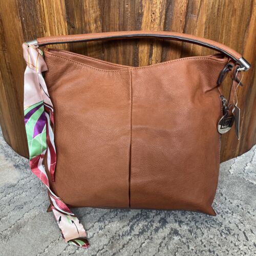 NEW LIZ CLAIBORNE Park Slope Hobo Maple Faux Leather Shoulder Bag Handbag