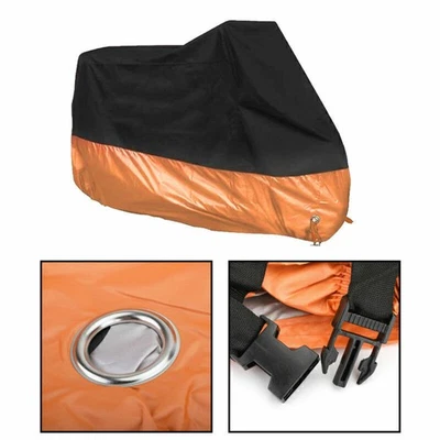 TOPTENG 3XL 104" Noir&Orange Housse Bâche Moto Pluie Protection pour Dyna Electra/Glide