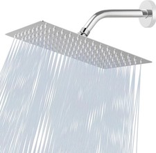 Extra Large Rain Shower Head, High Flow Stainless Steel 12 8 Inch Rectangle