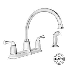 Banbury Double Handle Mid-Arc Standard Kitchen Faucet with Side Sprayer in Chrom