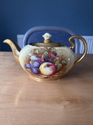 Aynsley Orchard Gold sehr seltene goldene Teekanne D Jones
