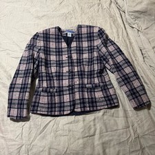 Y2K Vintage Pendleton Women s Wool Plaid Blazer Jacket Size 8