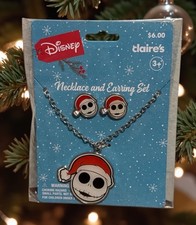 Claire  s Disney Nightmare Before Christmas Jack Skellington Necklace Earring Set