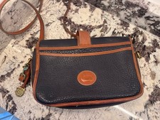 Dooney & Bourke Equestrian Shoulder Crossbody Bag Black Pebbled Leather USA Made