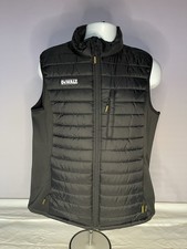 Dewalt Force Lightweight Padded Gilet Size L Black Body Warmer With Full Zip