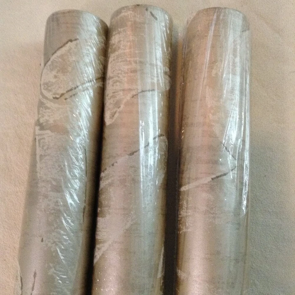 NEW Old Stock, 4 Rolls, Schumacher Abstract Gold/Silver Wallpaper; Contemporary - Image 4 of 4