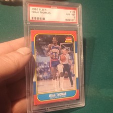 Fleer 1986 Isiah Thomas #109 Rookie PSA 8 Detroit Pistons Basketball Card. rookie card picture