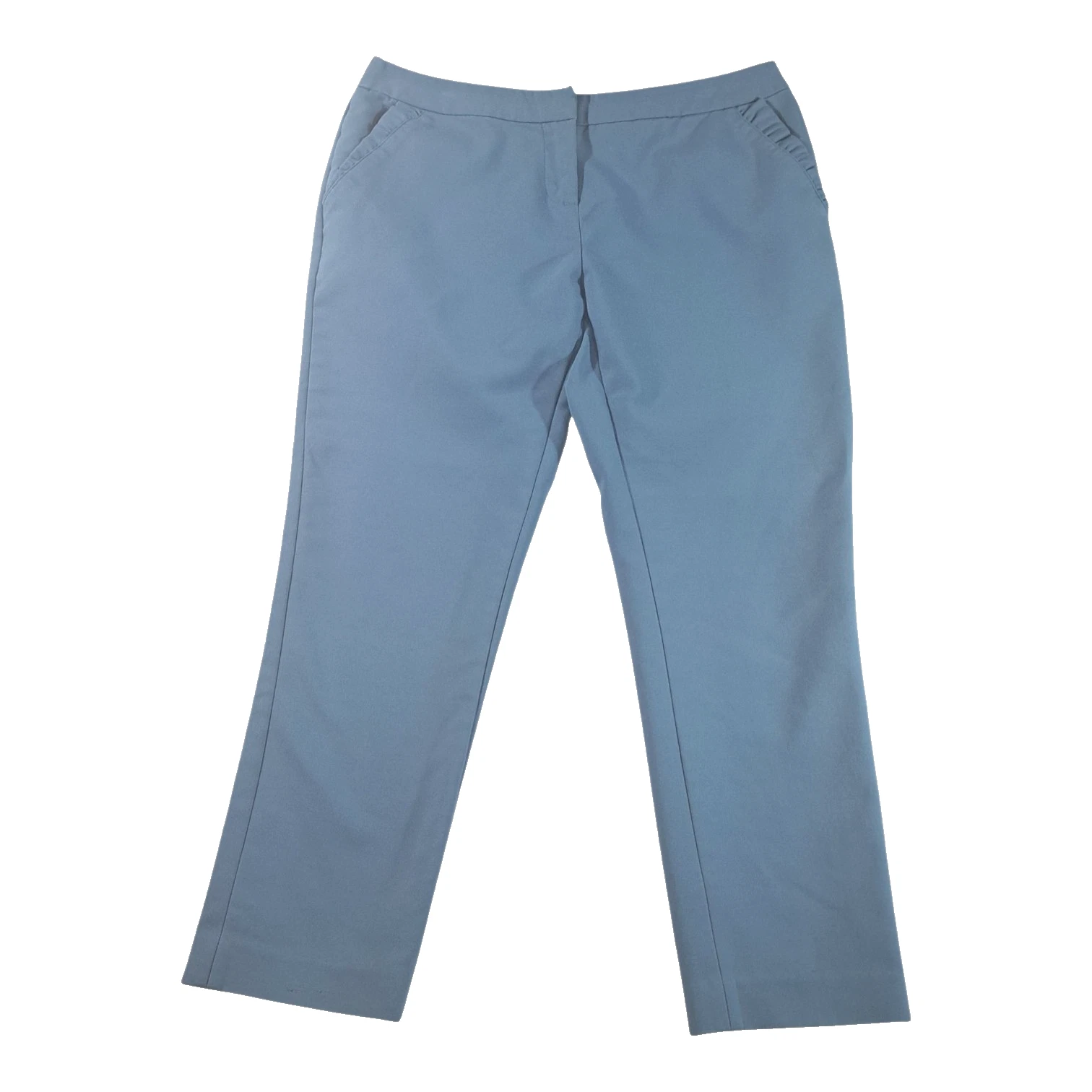 Amanda + Chelsea Women's Blue Capri Pants with Ruffle Pockets Size 8