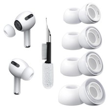 4 Pair Replacement Ear Tips for AirPods Pro 2nd/1st A1-White-XS/S/M/L