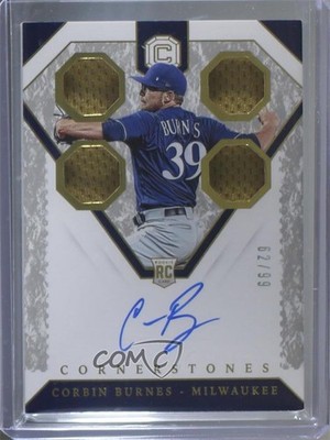 2019 Panini Chronicles Rookie Cornerstones 62/99 Corbin Burnes #3 Auto RC 0ip8