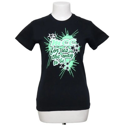 JHK, T-shirt, Größe: M, TSRLPRM, Schwarz/Grün, Baumwolle, Print, Damen #HHj