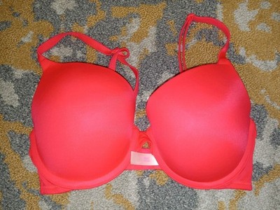 Victoria Secret PINK Bra 32D Wear Everywhere Push Up Red Underwire Multiway 
