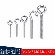 Heavy Duty Stainless Threaded Eye/Hook Bolt Ring Bolts for Garden Fence Projects
