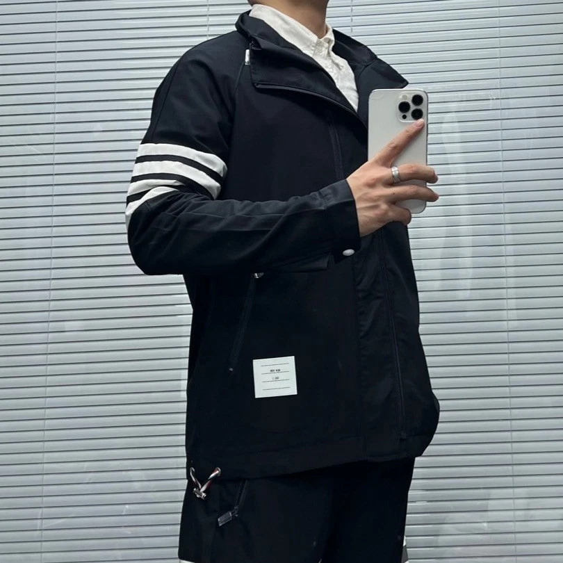 Thom Browne Otoño Para hombres Chaqueta a Rayas Pantalones Informal Moda Traje Foto 2 de 4