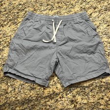 Old Navy Mens Gray Elastic Waist Drawstring Chino Shorts Size Large Stretch