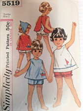 Simplicity 5519 Top Shorts Panties Sewing Pat...